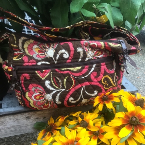 Vera Bradley Handbags - Vera Bradley Vintage On the Go Crossbody Bag in Puccini (Retired)